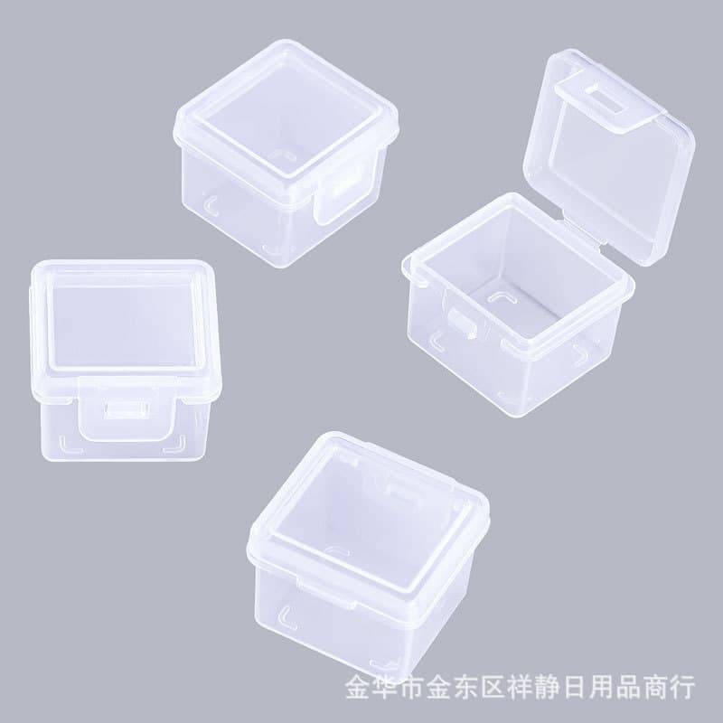 Square pp transparent plastic small box wearable armor toy storage box earplugs screw plastic packaging small box