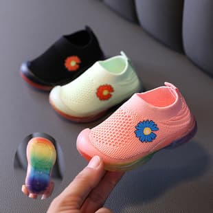 Clearance Non-Slip Breathable Flyknit Mesh Shoes Baby Girls Walking Shoes Boys Toddler Shoes Infant Shoes 0-2 Years