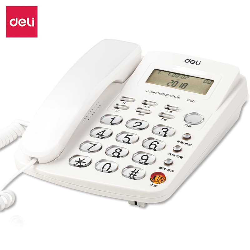 Deli 787 Corded Telephone for Business, Office, and Home Use with Caller ID and Hands-Free Function