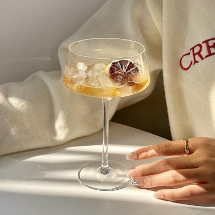 ins ultra-thin cocktail cup crystal glass goblet martini cup fruit wine cup tower cup milk wine special cup
