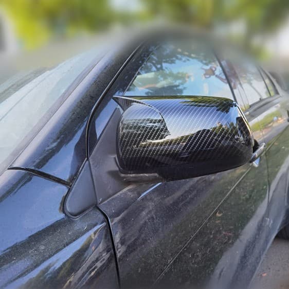 Compatible with Mitsubishi EVO Lancer 09-13 Carbon Fiber Rearview Mirror Cowl Demon Ear Shell Cover Modification Part