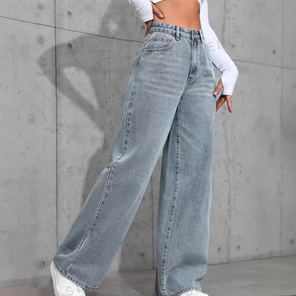 2026 cross-border new summer jeans loose American versatile fashion trend women's long pants ready for foreign trade