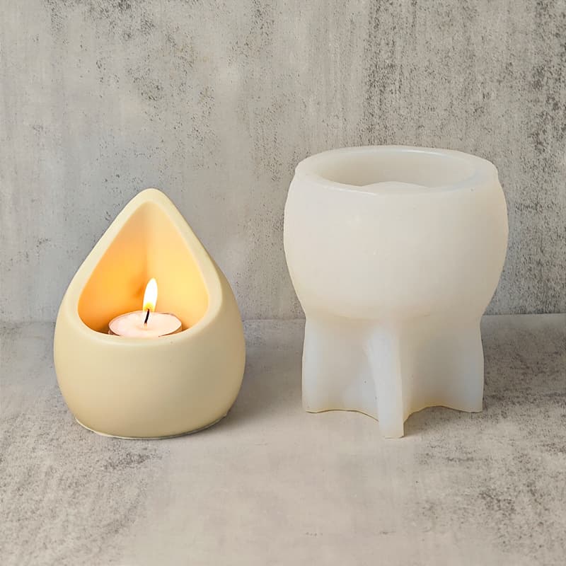 Creative Eggshell Candle Holder Silicone Mold DIY Raindrop Pen Holder Flower Pot Concrete Mold Epoxy Resin Plaster Mold