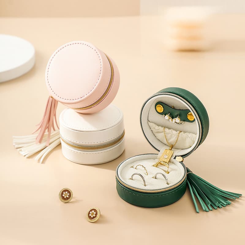 High-end jewelry box, portable travel pu leather ring box, earrings, necklaces, jewelry storage box, gift box wholesale