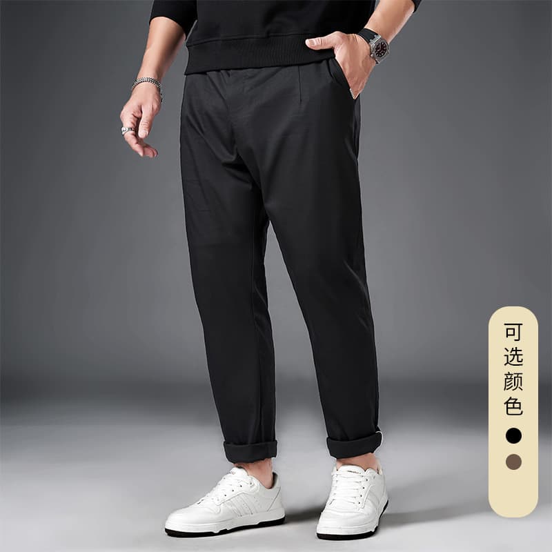 Plus Size 3057 Spring/Summer New Arrival Men's Casual Pants - Work/Commuting Style, Straight Leg, Extra Large, Belted