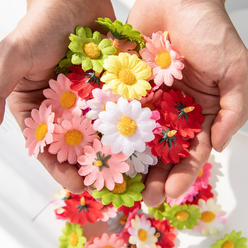 Artificial Daisy and Sunflower Silk Flowers for DIY Hair Accessories Craft Materials Fake Flower Heads
