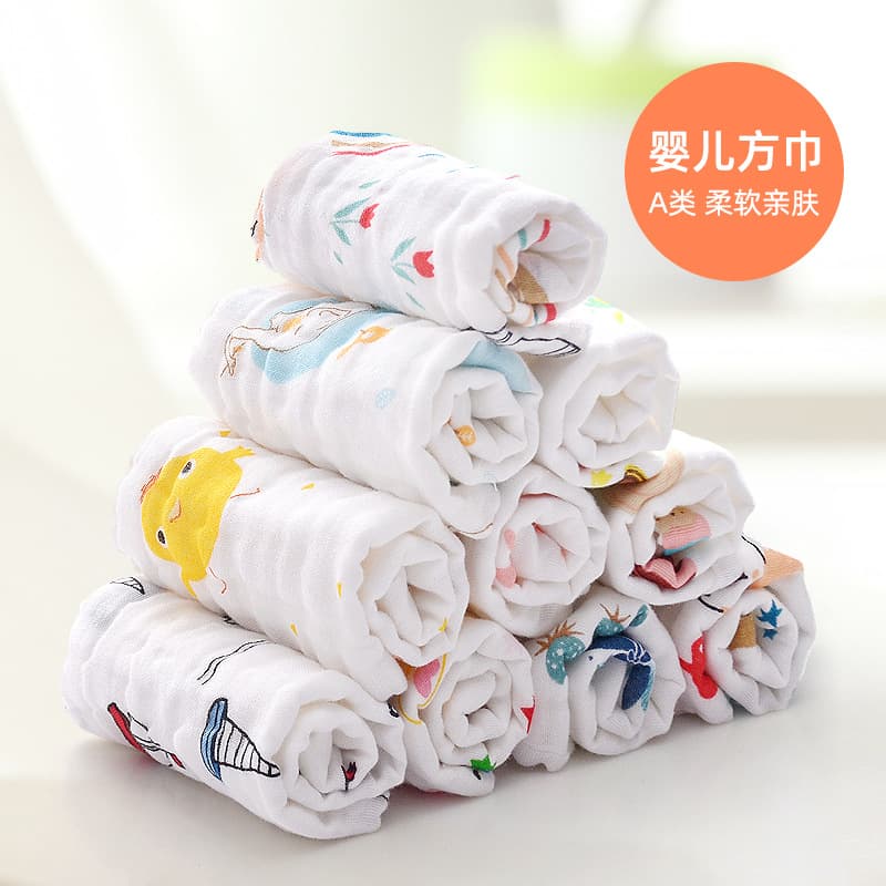 Baby drool towel, cotton gauze, newborn baby face and bottom washcloth, extra soft weaning towel, newborn burping supplies