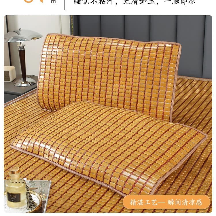 Mahjong Cool Mat Pillowcase, Summer Bamboo Slice Pillow Pad, Pillow Towel, Single Summer Style Pillowcase, Bamboo Mat Cool Pillow