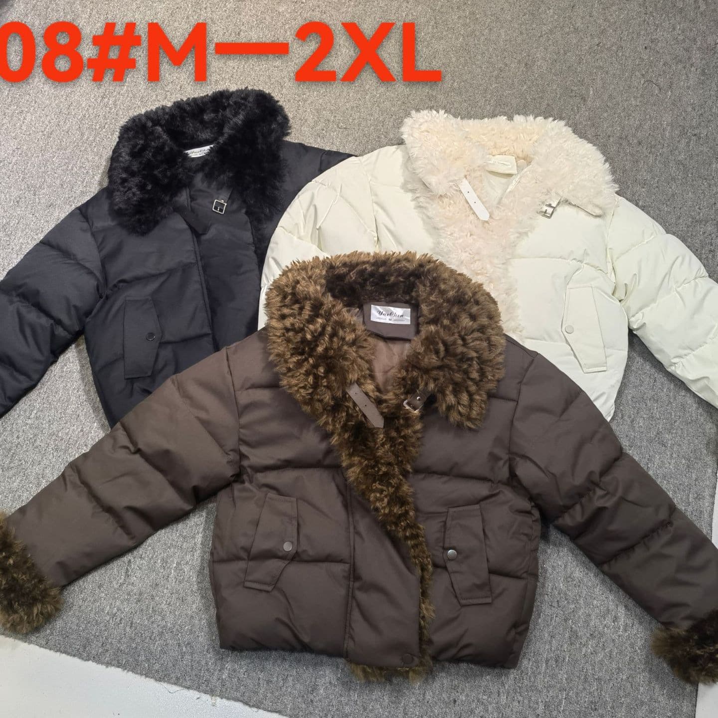 European and American Turn-down Collar Cotton Coat 2026 Export Short Cotton Jacket Women Hong Kong Style Winter Korean Version Thickened Student Cotton Padded Jacket with Fur Collar