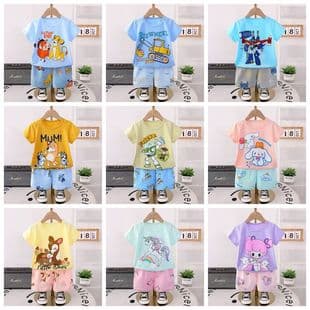 Pajamas for Kids 2026 Style Children's Summer Casual Korean Short Sleeve Shorts Homewear
