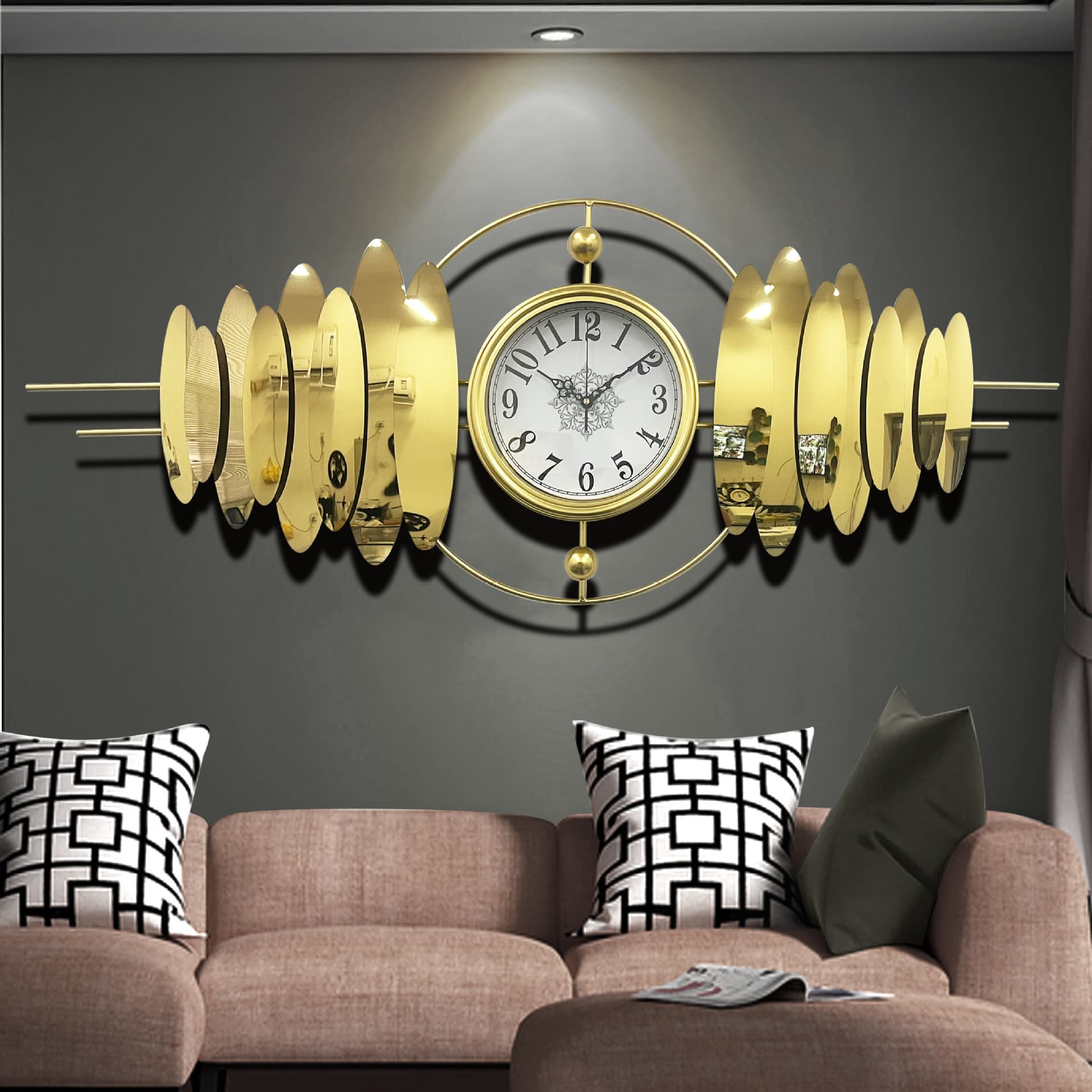 Modern creative living room clock home silent clock fashion art atmospheric wall clock wall clock disassembly entrance background