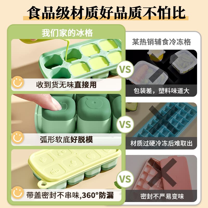 Ice Cube Mold Silicone Household Popsicle Freezer Ice Tray Press-Type Ice Cube Maker Food-Grade Ice Cube Tray