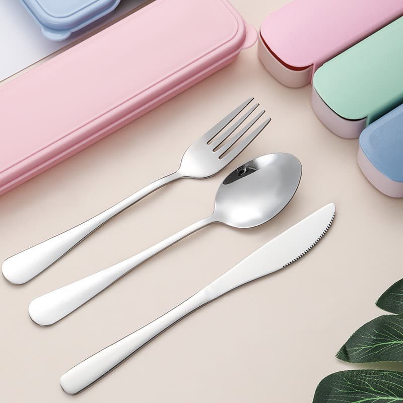 Cross-border Source Portable Cutlery Stainless Steel Knife Fork Spoon Chopsticks Set Outdoor Travel Corporate Simple Cutlery Gift Box