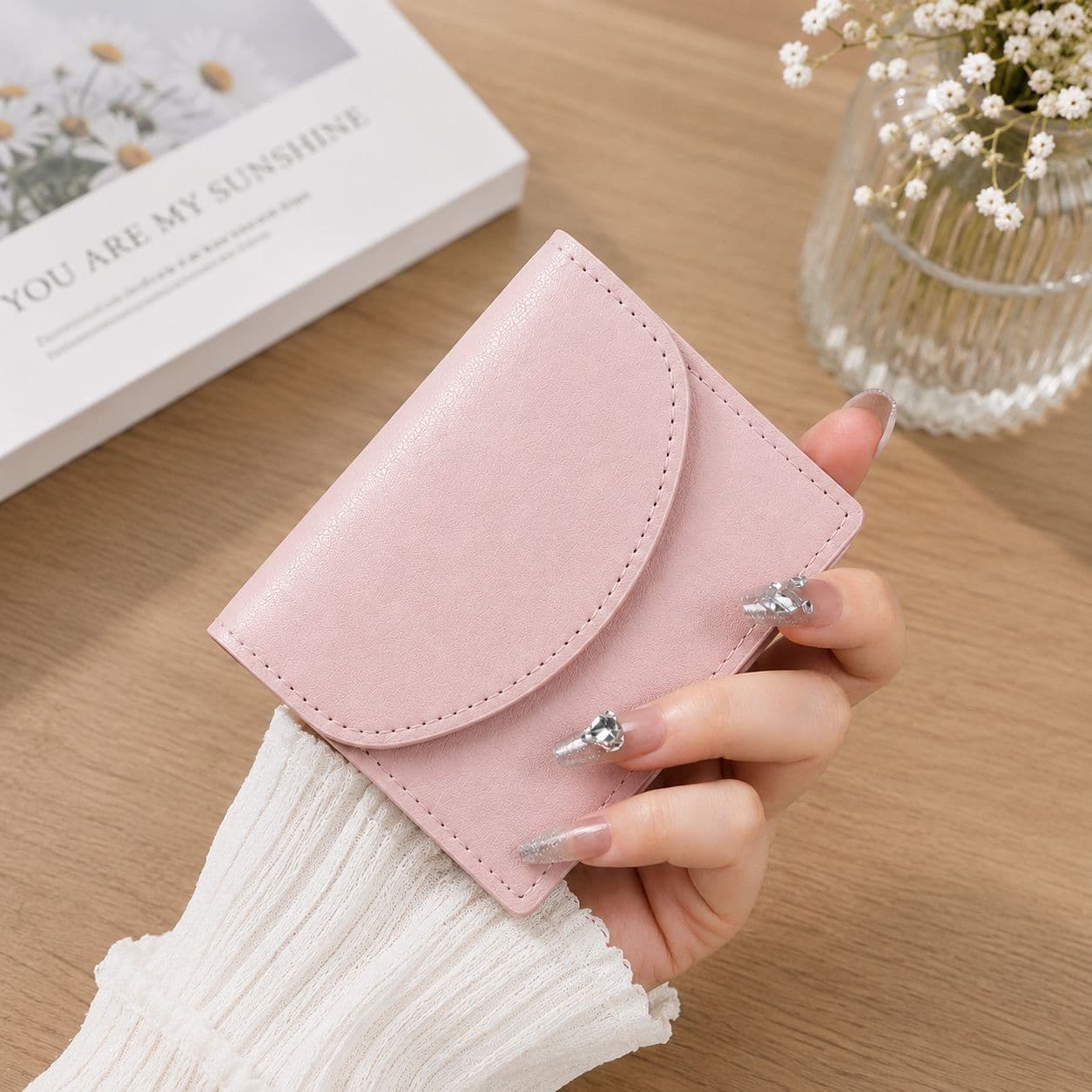 New Women's PU Leather Short Wallet Coin Purse Multi-Card Slot Simple Bifold Clasp Small Wallet