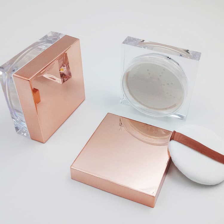 Export cross-border no-logo small-batch printable soft-focus matte powder, matte gold lid setting powder, lightweight finishing powder