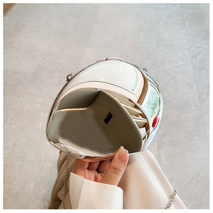 2025 New Crossbody Evening Bag Niche Metal Acrylic Egg Shape Shoulder Bag Fashionable Mini Cosmetic Bag
