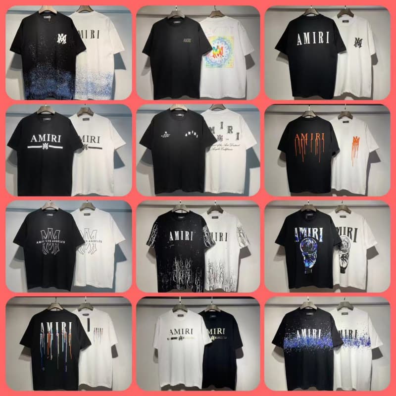 AMIRI Heart Dagger Printed T-Shirt American High Street Loose Short Sleeve Streetwear Brand