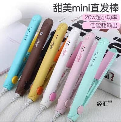 3C Certified Mini Curling Iron and Straightener for Students, Bangs Curling and Straightening Tool, Small Electric Flat Iron, 2-in-1 Curling and Straightening