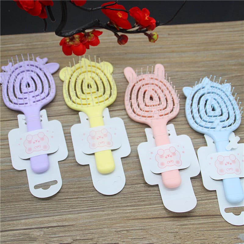 Small colored wet and dry massage comb, fluffy rib comb, large curved curly hair comb, high skull top, long straight comb