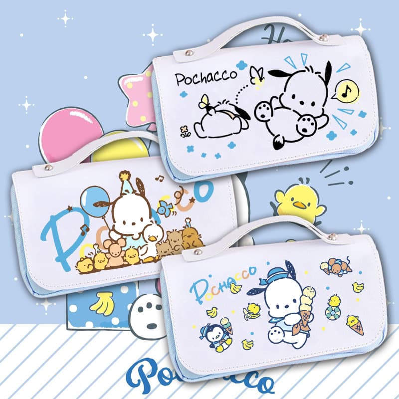 Pacha dog peripheral co-branded pencil case, large-capacity pencil case for primary, middle and high school students, simple storage Sanrio ins