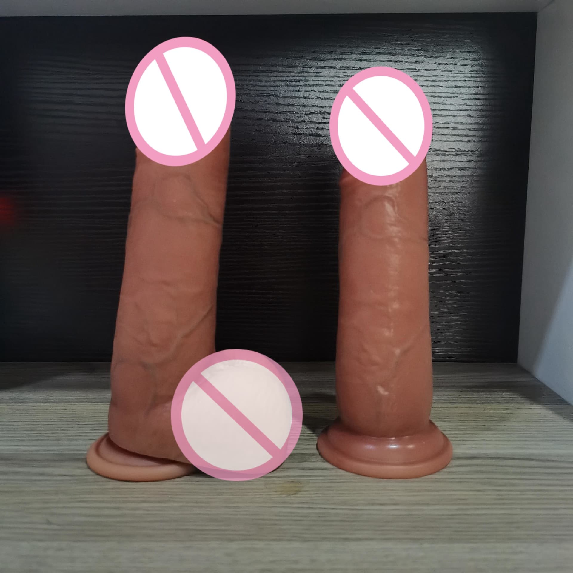 Skin-Textured Realistic Dildo without Testicles, Sliding Double-Layer Liquid Silicone Fake Penis, Female Masturbator Adult Product