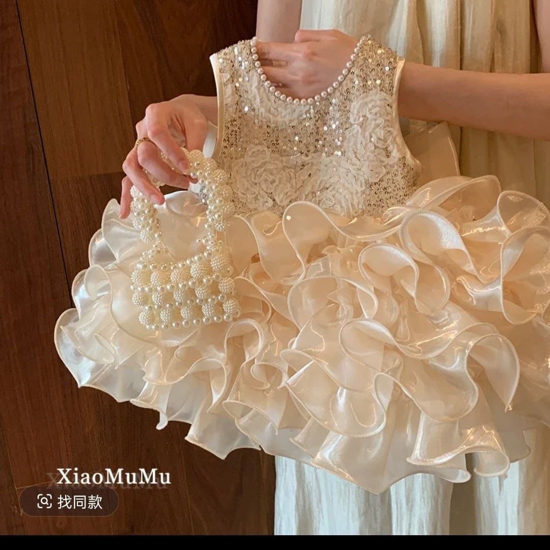 New Summer Girls Princess Dress Birthday Toddler Elegant Dress Baby One-Year-Old High-End Gown