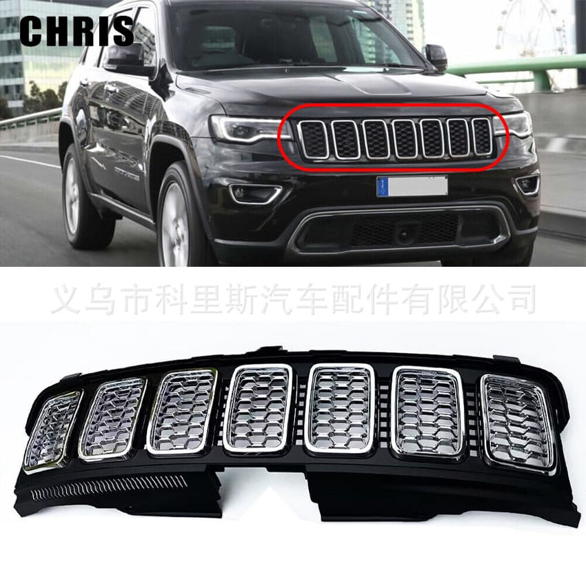 Compatible with 2017-2019 Jeep Grand Cherokee Grille 68258419AB