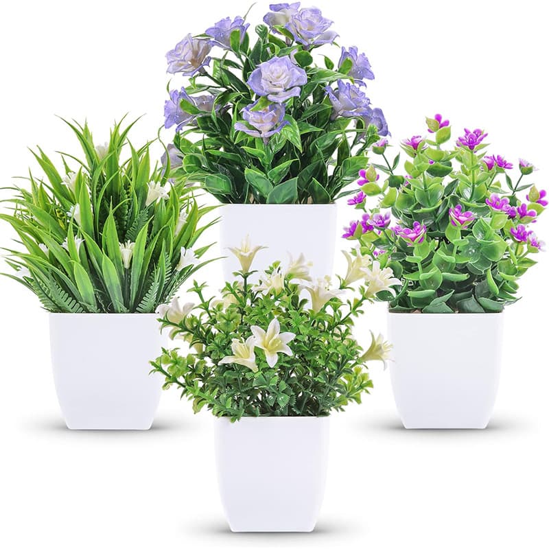Simulated Eucalyptus Purple Flower Living Room Decoration, Clivia Plastic Lily Home Gardening Landscape Plant Fake Flower