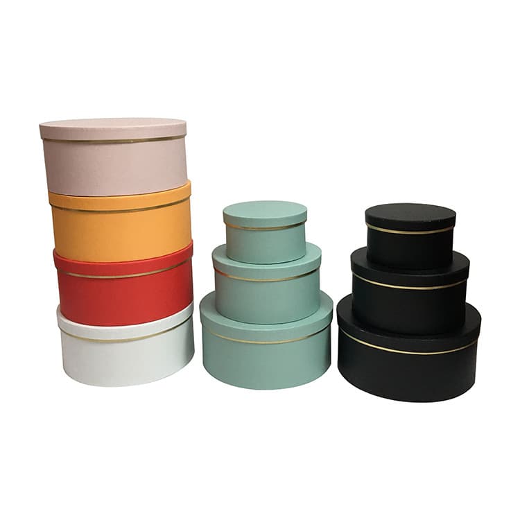 Jinweiming Minimalist Solid Color Round Set of 3 Fresh Flower Gift Boxes, Flower Box, Gift Box, Bridesmaid Gift Box