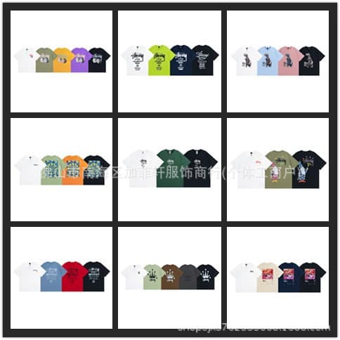 2024 Spring/Summer New European and American Trend Brand Classic World Tour Printed Letter Unisex Short Sleeve One Piece Dropshipping
