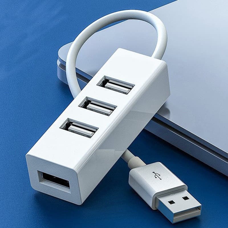 4-Port USB 2.0 Hub Splitter Expander Mini 4-Port USB Hub One-to-Four Data Transfer High-Speed Connection Digital Computer