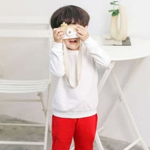 Kids Sweatshirt New Style Spring Solid Color Boys Korean Crew Neck Toddler Top Girls Spring Long Sleeve Trendy