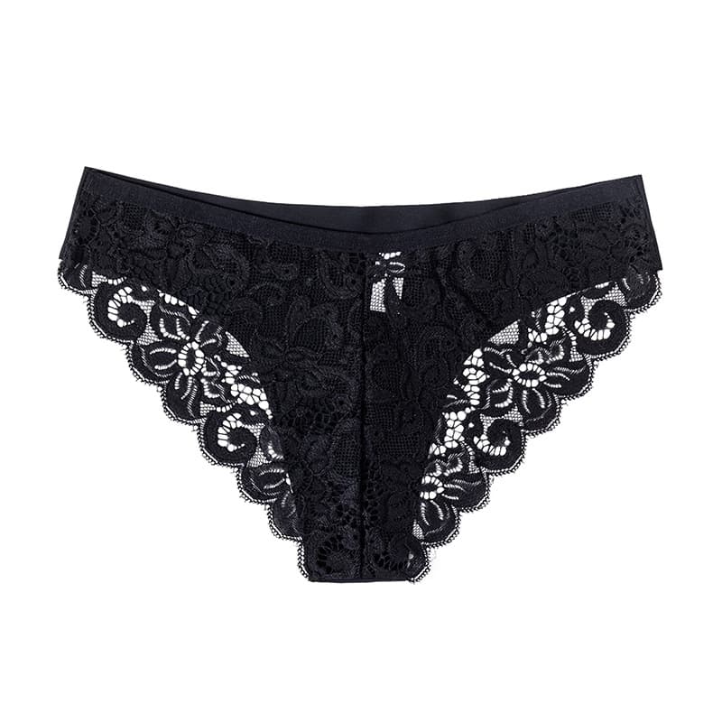 Cross-border European Size Sexy Lace Women's Underwear Ice Silk Seamless Women's Bikini Comfortable Breathable Panties