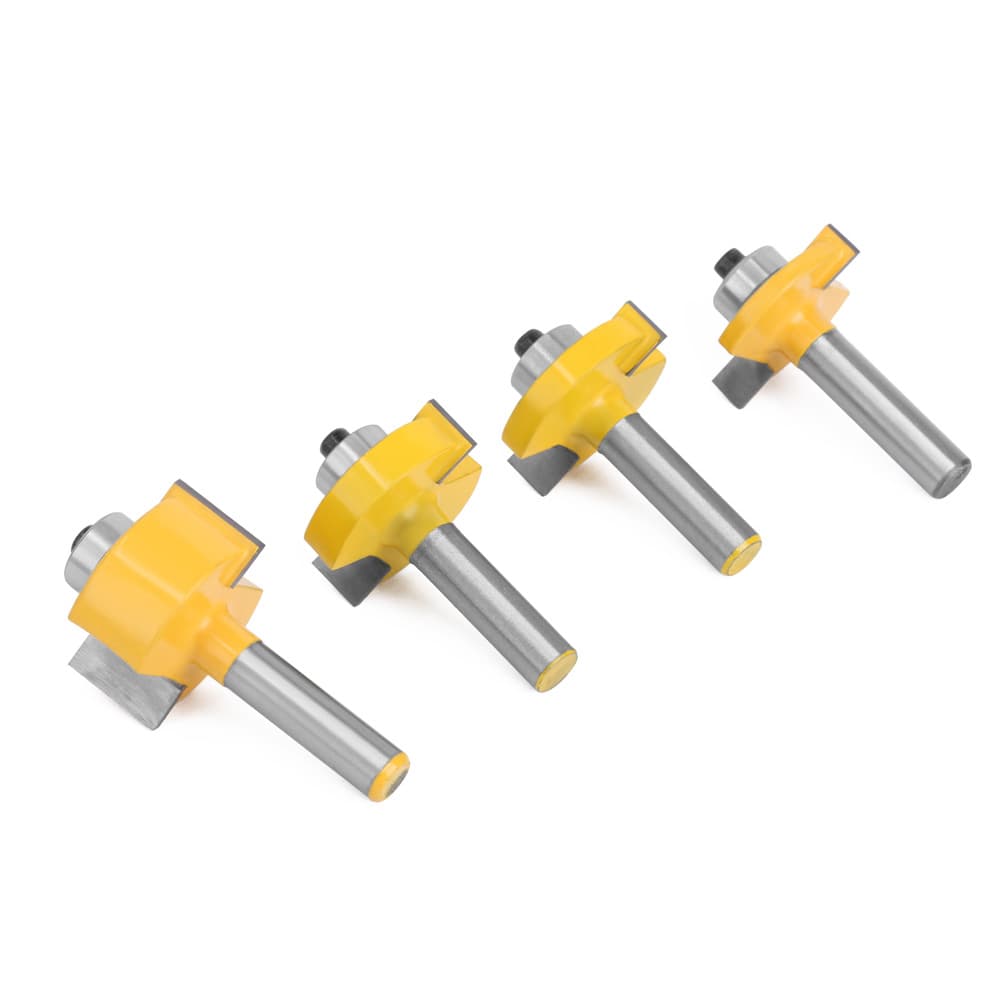 8-Piece Ball Bearing T-Slot Router Bit Set, Woodworking Milling Cutter Set for Grooving, Trimming, and Edge Profiling