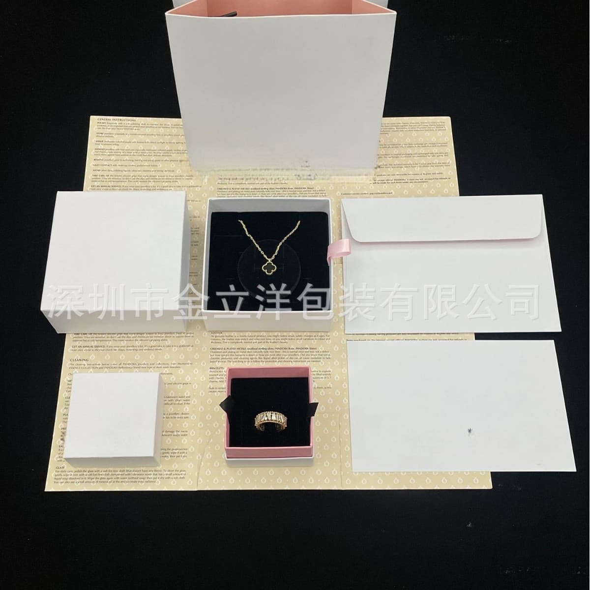 New Pandora paper box style necklace, bracelet, ring, earring, drawer jewelry packaging box, universal box