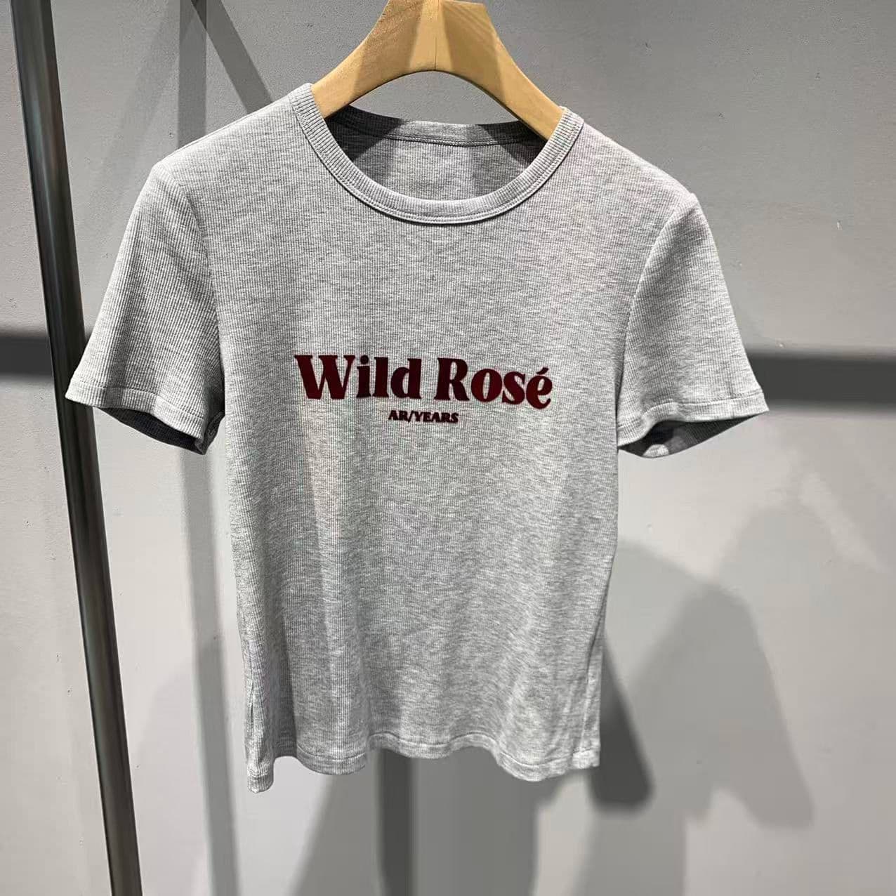MM MaiMai 2026 Summer New Fashion Versatile Round Neck Slim Fit Letter Short Sleeve T-Shirt Women Top 613109