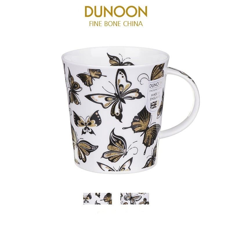 British DUNOON Dannon Bone China Mug Handmade Cup Coffee Cup Butterfly Cup Ceramic Milk Drink Cup
