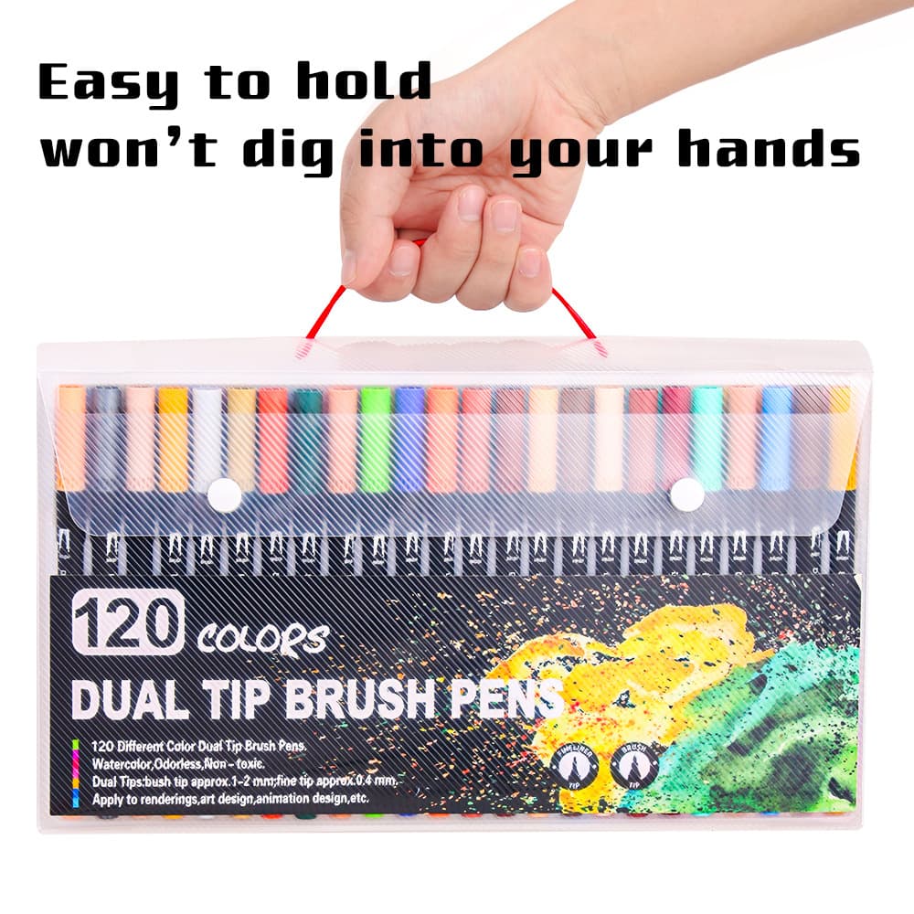 Cross-border children's paintbrush, washable and non-dirty, hand hook line pen, soft tip marker pen, black rod box, watercolor pen set
