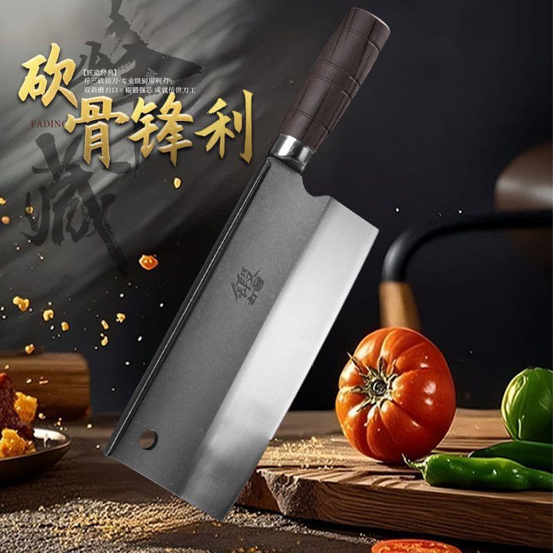 Hand-forged kitchen cleaver, home use chopping and slicing knife, dual-purpose chopping and slicing knife, hotel chef knife, meat cutting tool