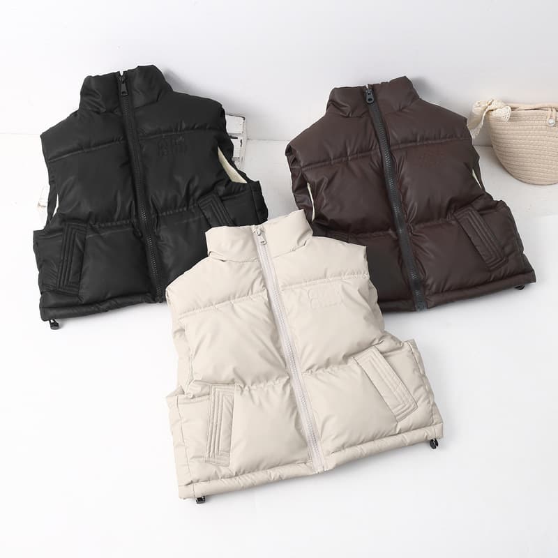 Kids Down Cotton Padded Vest 2026 Autumn Winter New Style Boys Girls Middle Big Kids Thickened Washable Outerwear Vest
