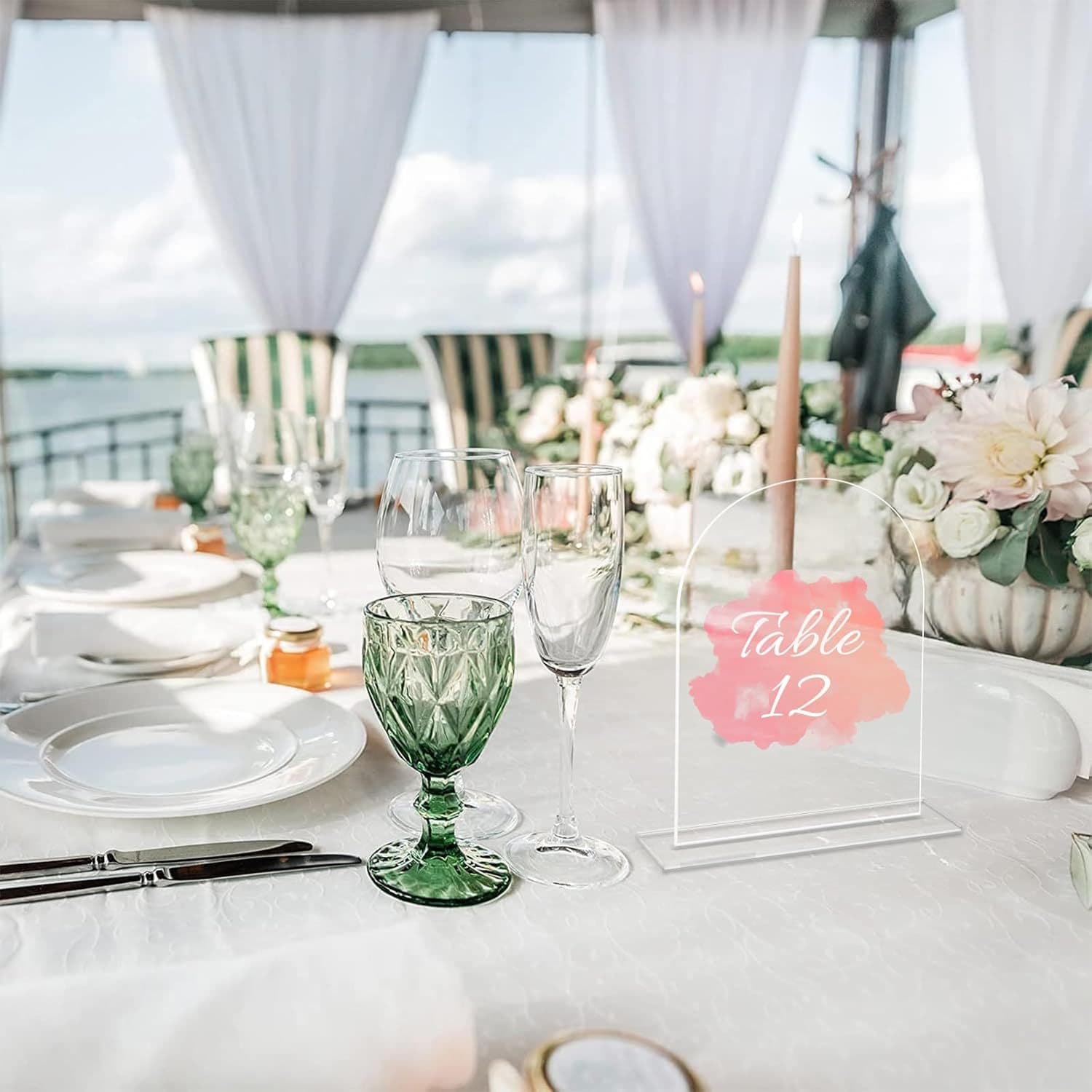 Cross-border Acrylic Arch Blank Numbered Place Card DIY Acrylic Party Decoration Seating Card Wedding Table Card