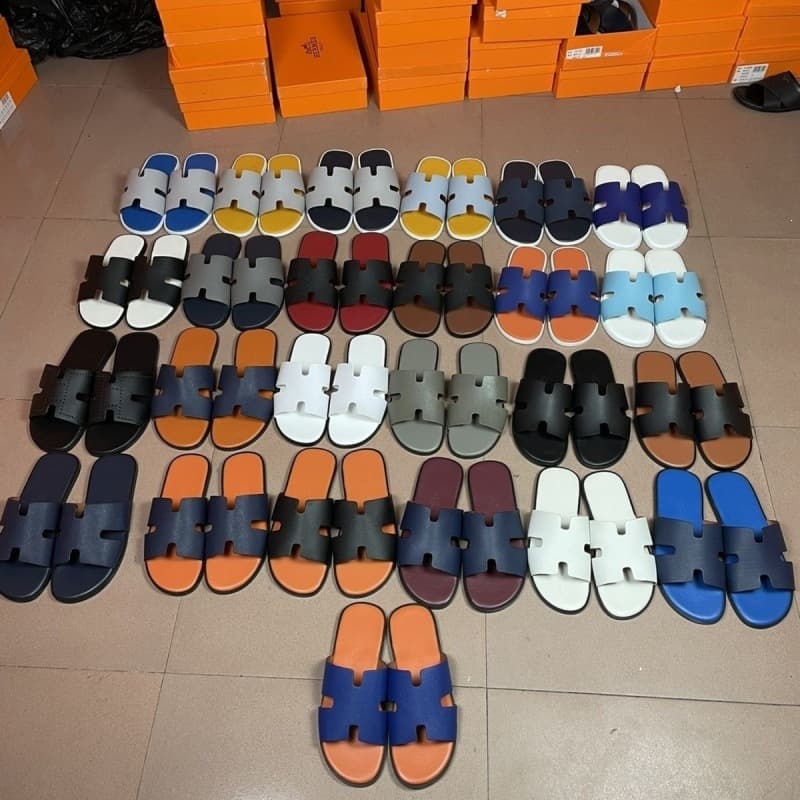 Top Layer Cowhide H-Slippers for Men Summer Outdoor Fashion Genuine Leather One-Strap Sandals Korean Style Personality Non-Slip Versatile