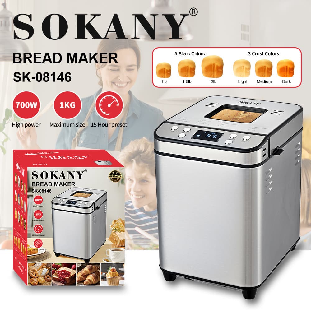 SOKANY 08146 Automatic Smart Bread Maker Breakfast Bread Baking Machine