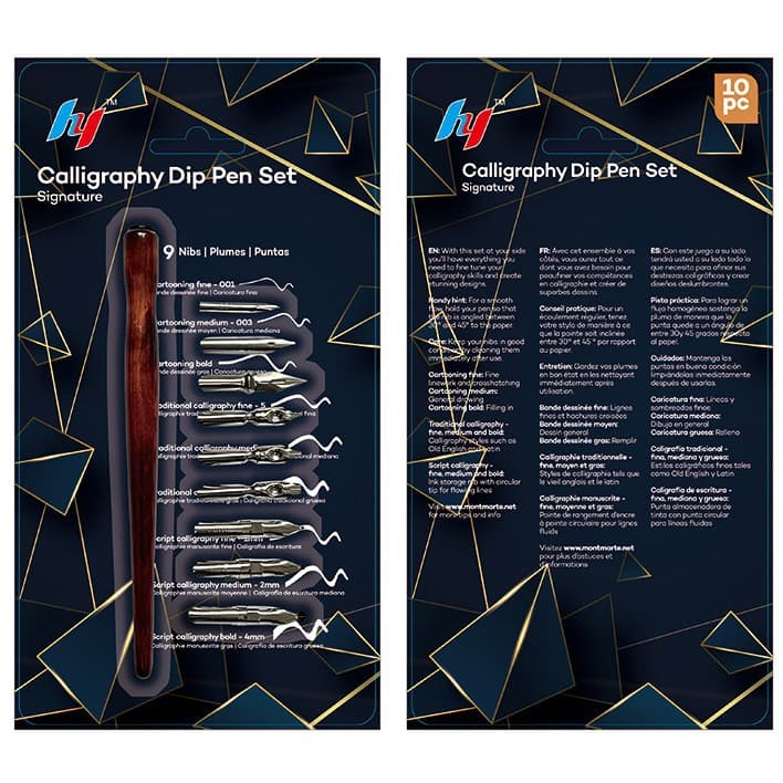 Manufacturer Supply Dip Pen Set, Comic Pen, Artistic Lettering Dip Pen, English Calligraphy Pen with One Wooden Holder and 9 Nibs