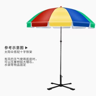 Sun Umbrella Outdoor Large Shade Umbrella Market Booth Commercial Umbrella UV Protection Silver Coating Stall Umbrella