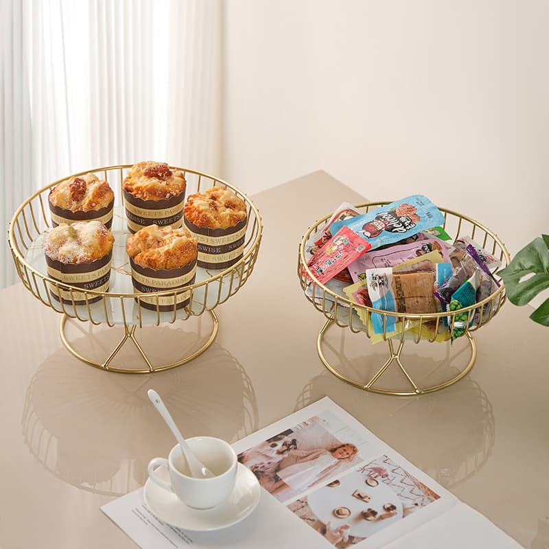 Ins Style Fruit Plate Home Snack Platter Tabletop Fruit Basket Living Room Fruit Tray Counter Decoration Candy Plate High-foot