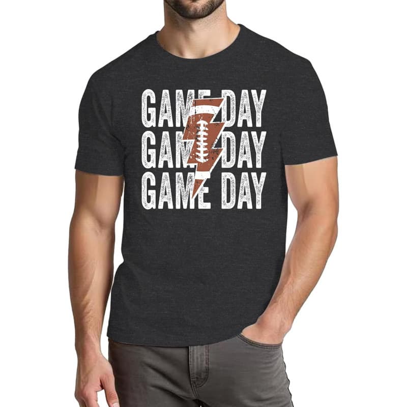 Cross-border European Size Pure Cotton ELDPS Game Day Football Shirt Men: Funny Football