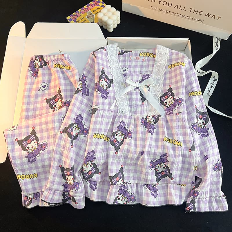 Girls Pajamas Spring and Autumn Girl Baby Fashionable and Cute Girls Suit Long Sleeve Long Pants Children's Home Clothing Suit