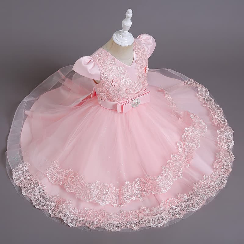 New European and American Children's Princess Dress Little Girl Party Host Dress Kids Dress