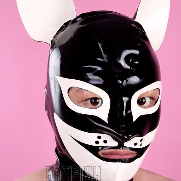 Latex dog head mask, latex hood, animal head, multiple sizes customizable, latex clothing, accessories
